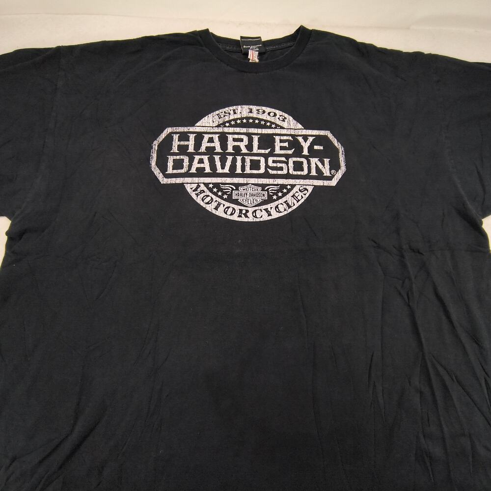 Harley Davidson Casual Short Sleeve Graphic Shirt Mens Size 3XL Black White